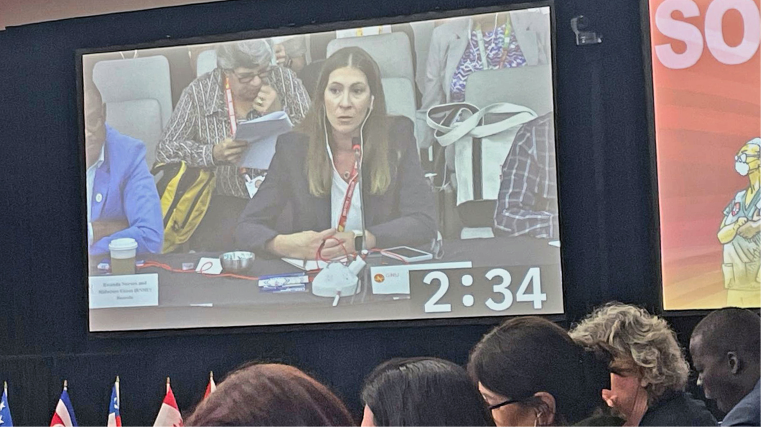 Laura Villaseñor en la Global Nurses Solidarity Assembly